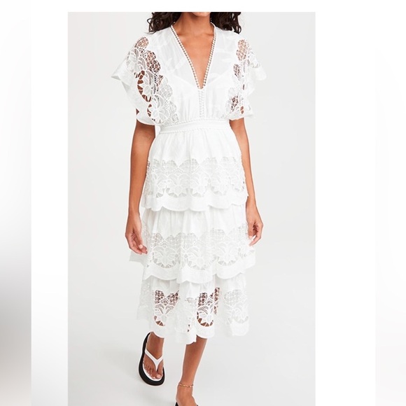 FARM Rio White Lace Midi Dress - Picture 4 of 5